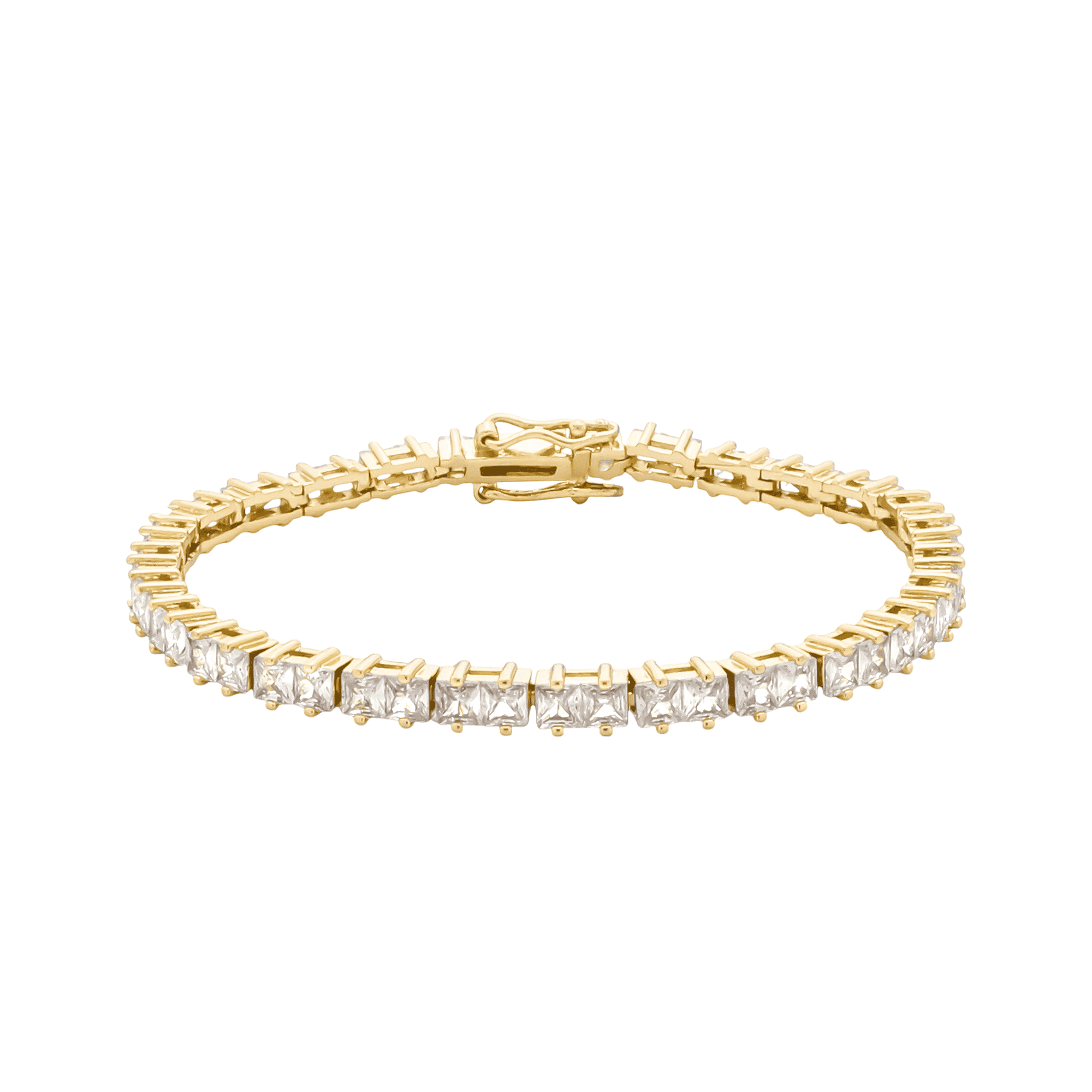Pulseira Dourada Riviera em Zircônias