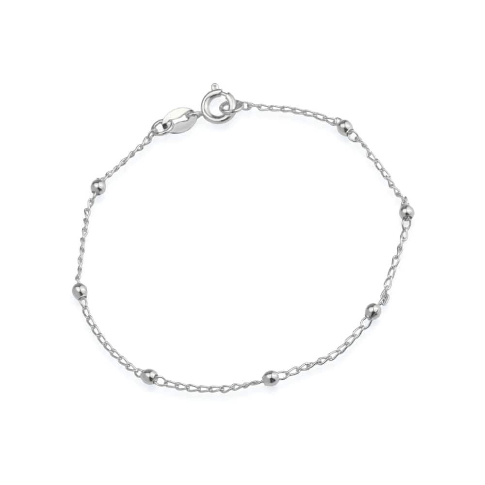 Pulseira Prateada de Bolinhas