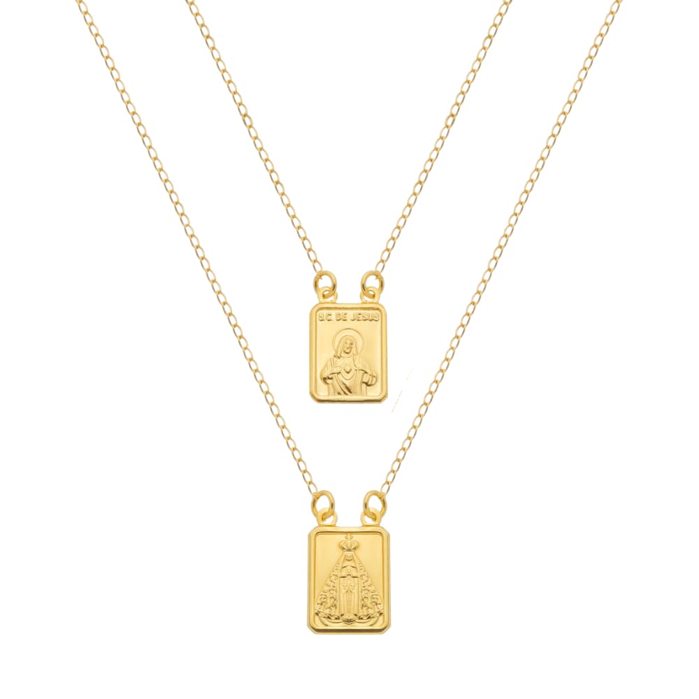 Escapulário Dourado Masculino Tradicional
