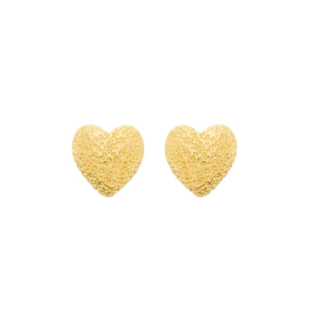 Brinco Dourado de Coração Irregular