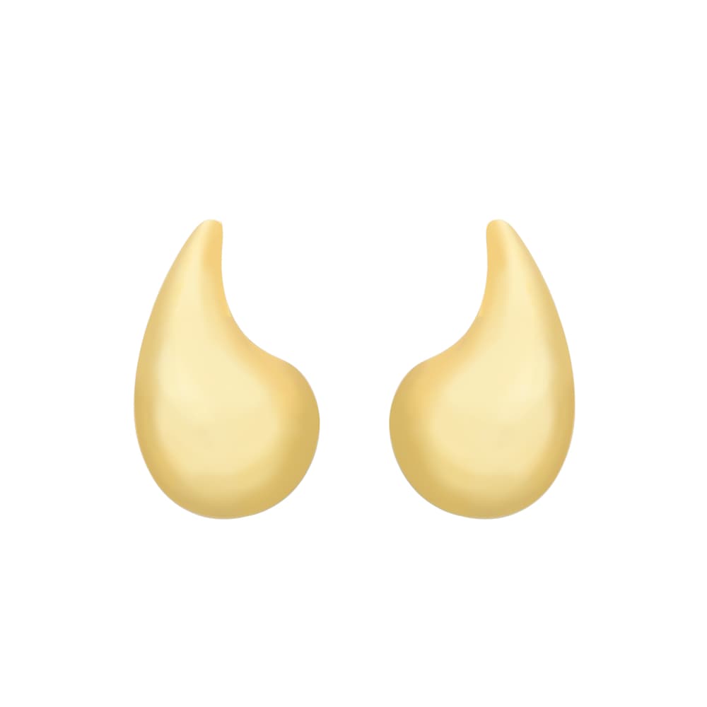 Brinco Dourado Gota Curvada Grande