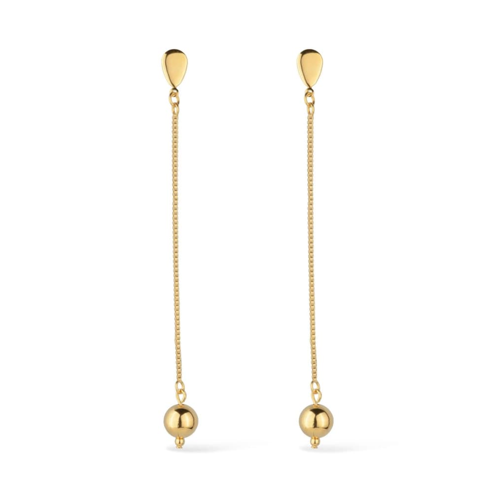 Brinco Dourado de Corrente com Bola