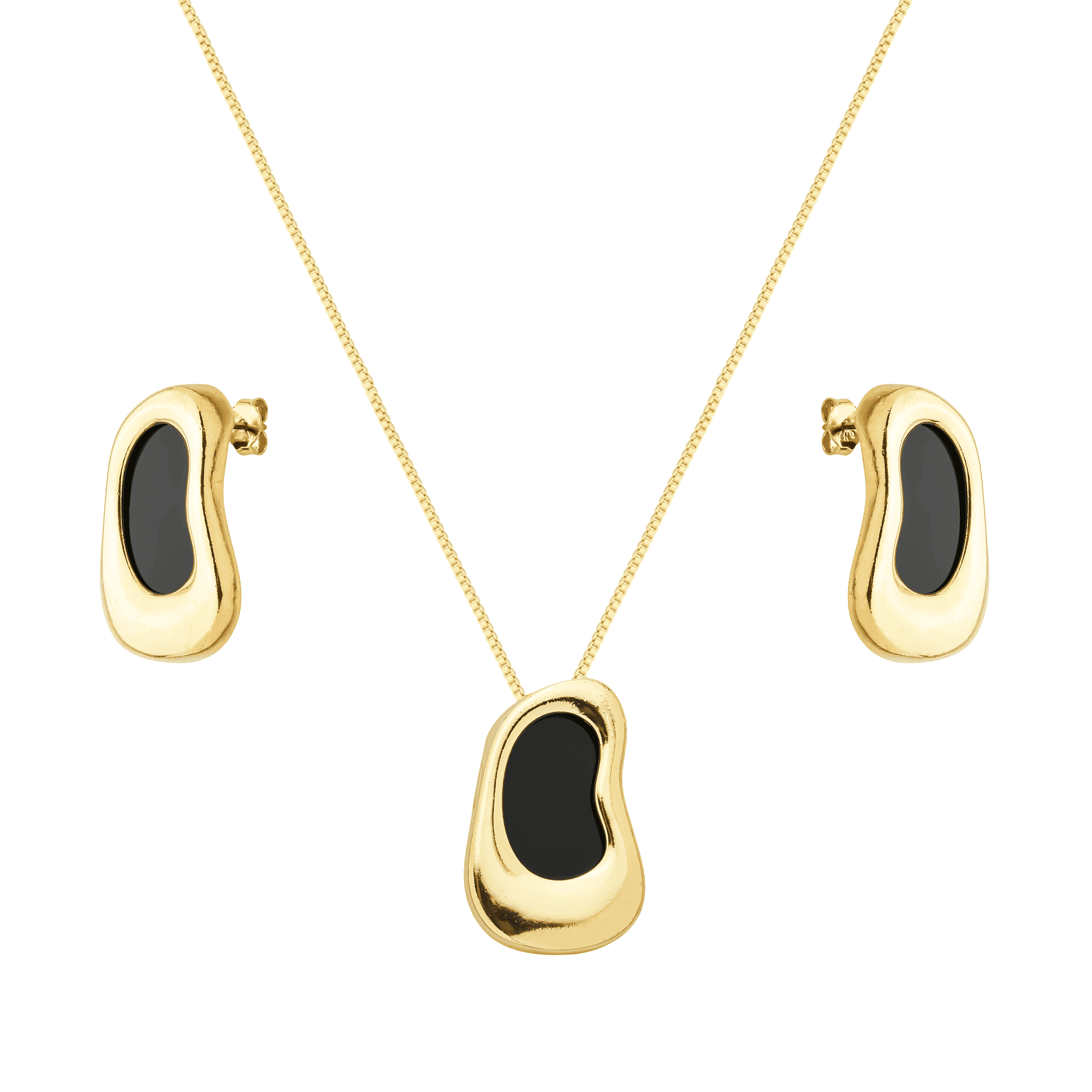 Conjunto Dourado Orgânico Preto